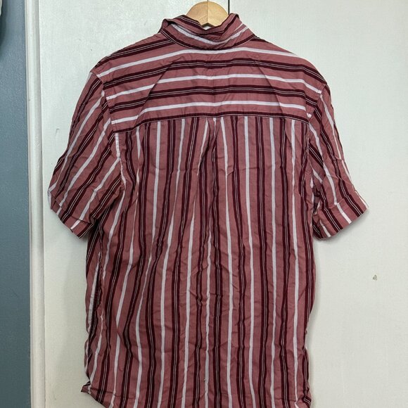 Le 31 (Simons) Vertical stripe camp shirt, Pink - Picture 2 of 3
